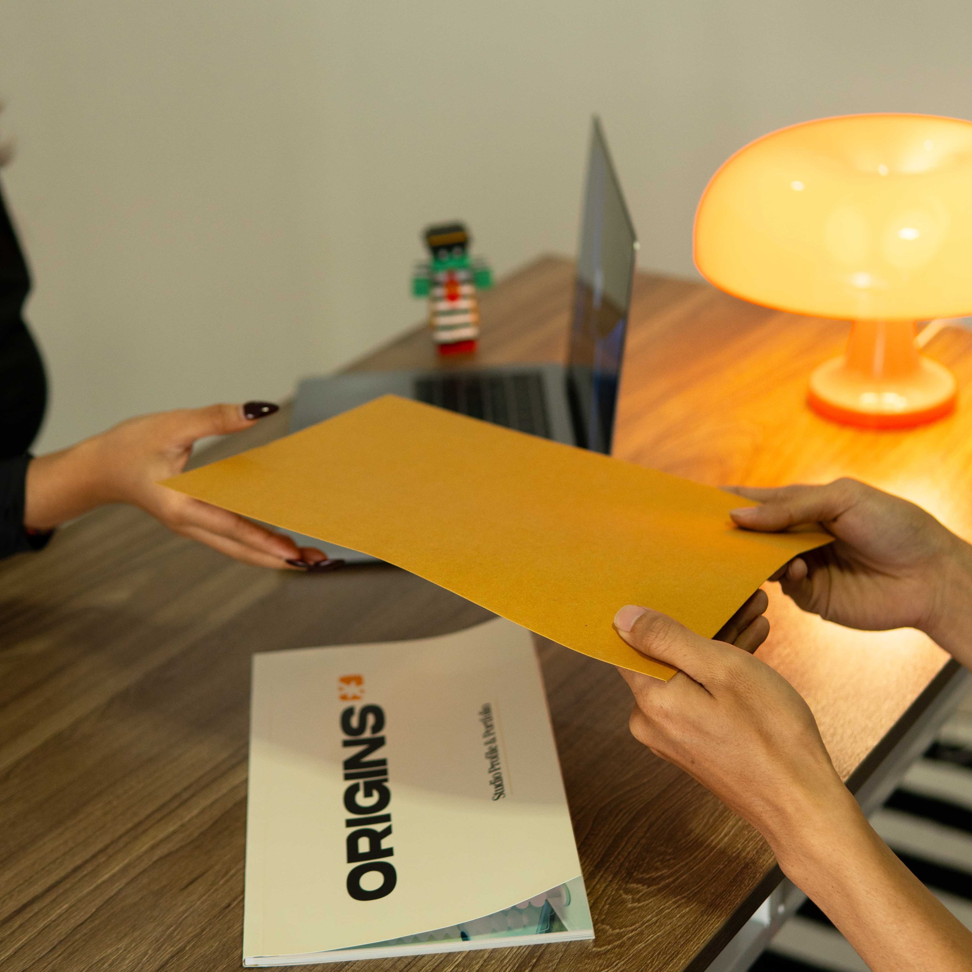 A person working at a desk